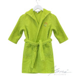 Памучен детски халат за баня - Зелен